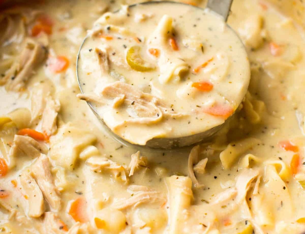 Creamy Chicken Noodle Soup suggested serving