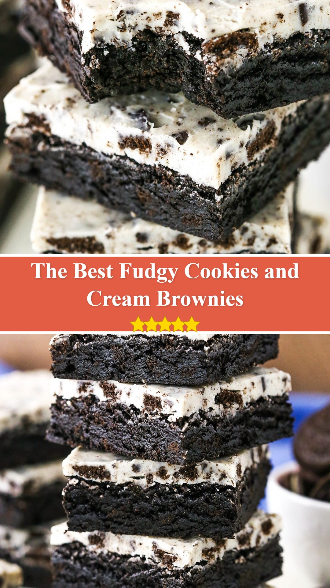 Fudgy Cookies and Cream Brownies