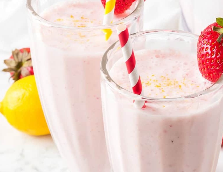 Strawberry Frosted Lemonade suggested serving