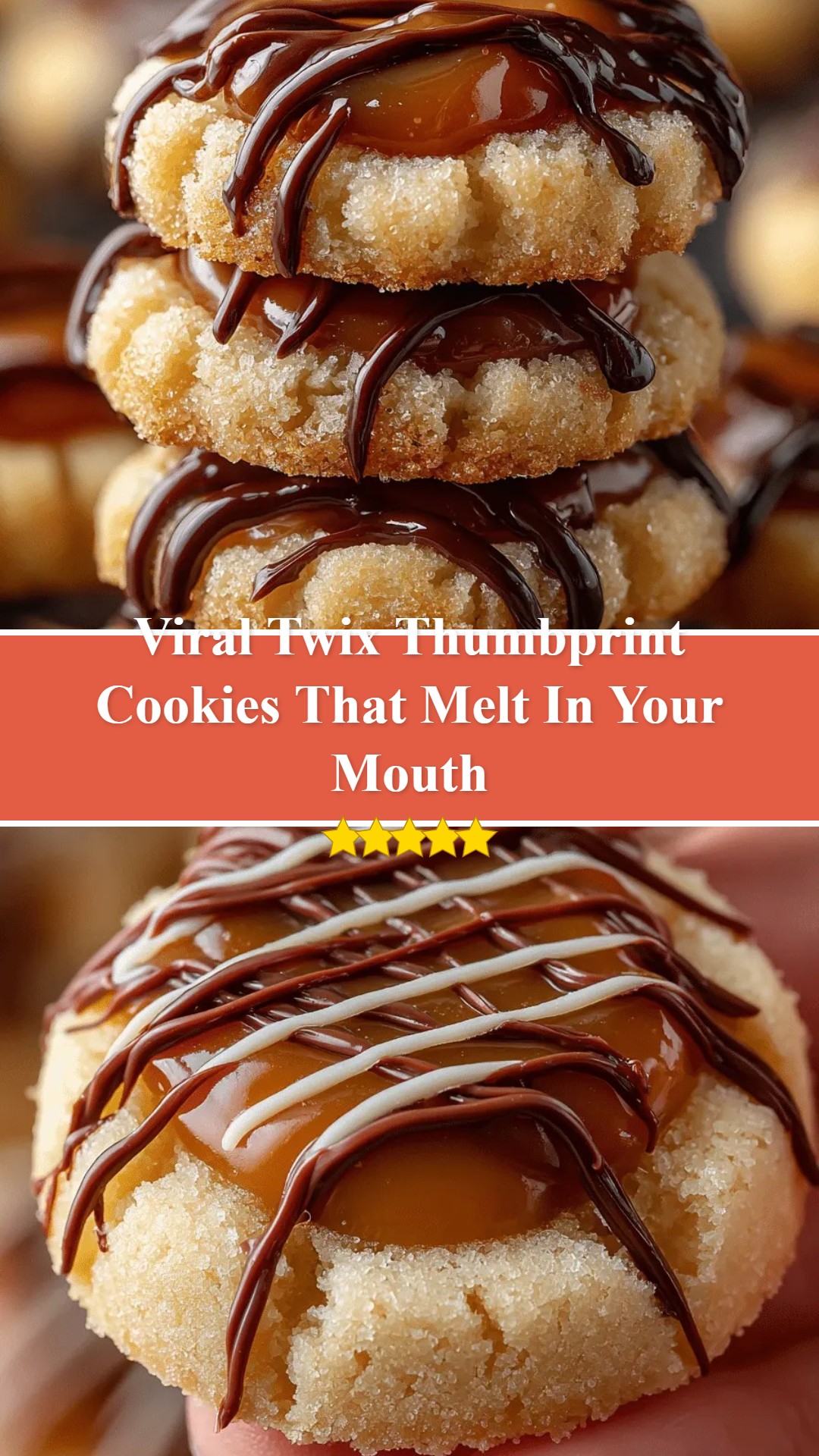 Twix Thumbprint Cookies